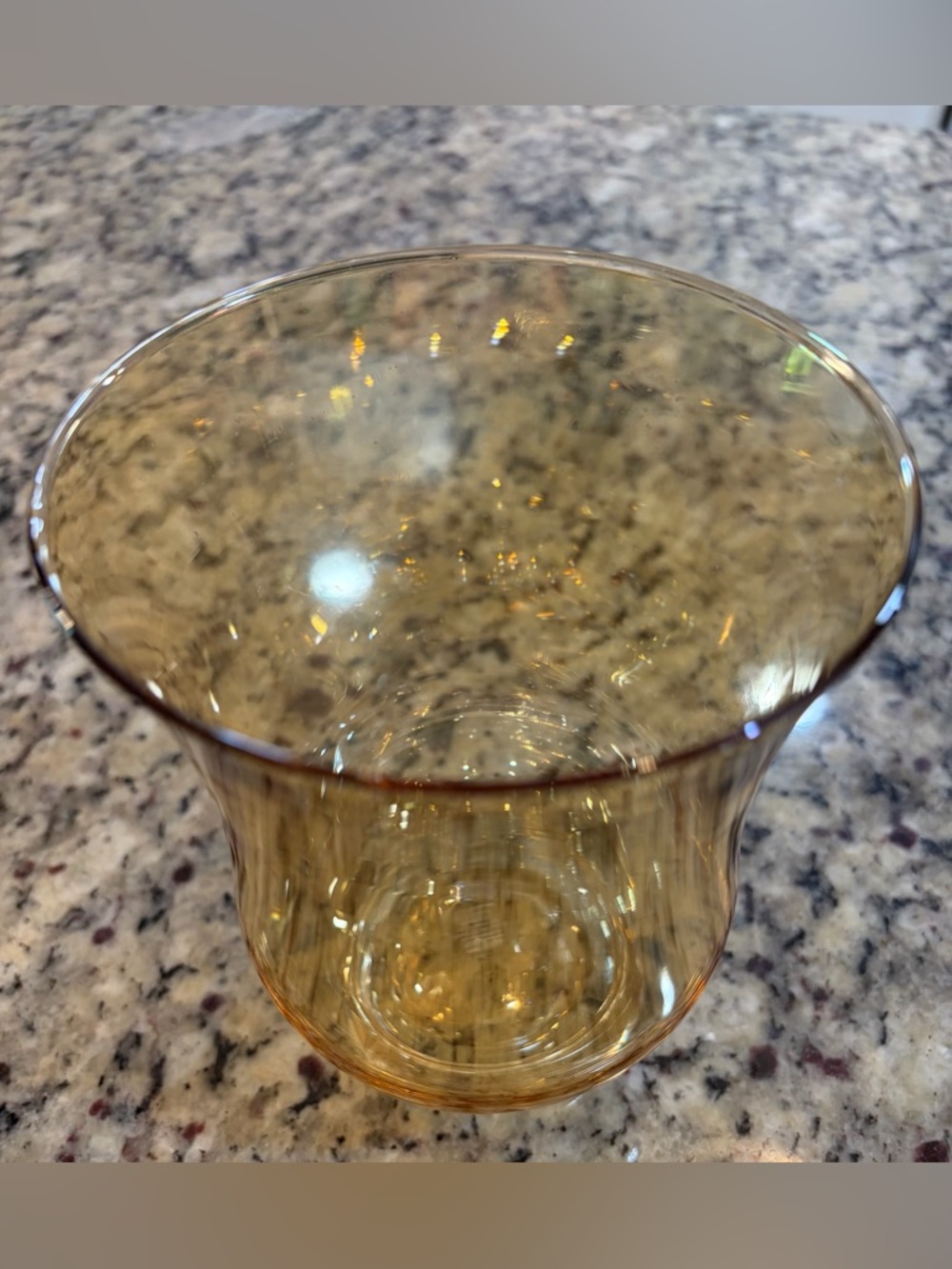 Amber Tulip Vase - Hand Blown and Hand Painted- Made in Poland